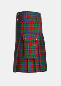 Utility_Kilgour_tartan_1979_kilt_left_image_with_pleated_design_and_adjustable_buckles_for_men