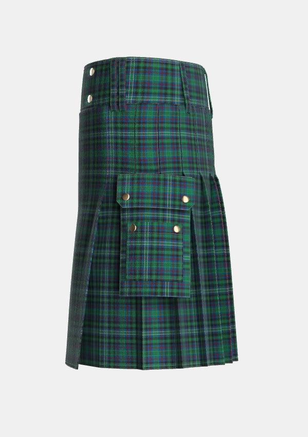 Utility_Killen_Tartan_6575_kilt_left_image_with_pleated_design_and_adjustable_buckles_for_men