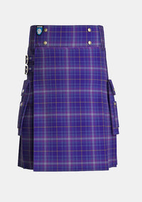 Utility_Kilmarnock_Football_Club_Tartan_6597_kilt_front_image_with_pleated_design_and_adjustable_buckles_for_men