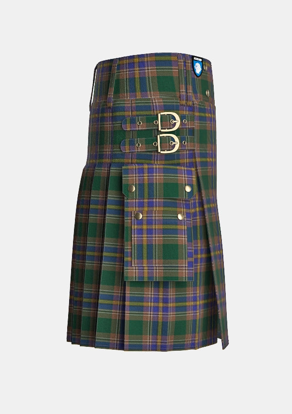 Utility_Knox_tartan_7555_kilt_right_image_with_pleated_design_and_adjustable_buckles_for_men