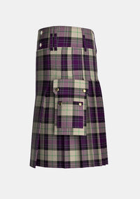 Utility_Kyle_Grape_Tartan_7585_kilt_left_image_with_pleated_design_and_adjustable_buckles_for_men