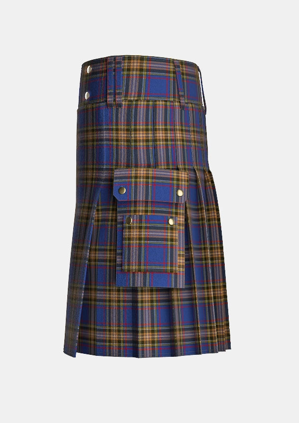 Utility_Lady_Diana_Plaid_Tartan_484_kilt_left_image_with_pleated_design_and_adjustable_buckles_for_men