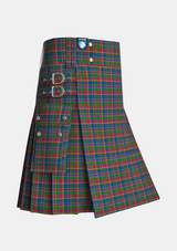 Utility_Land_s_End_Maroon_Tartan_2578_kilt_side_image_with_pleated_design_and_adjustable_buckles_for_men