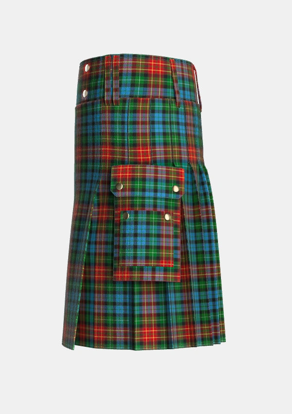 Utility_Langston_Personal_Tartan_4214_kilt_left_image_with_pleated_design_and_adjustable_buckles_for_men