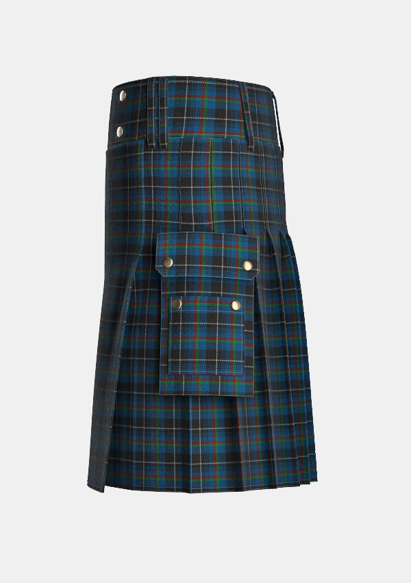 Utility_Lawtie_Tartan_6683_kilt_left_image_with_pleated_design_and_adjustable_buckles_for_men
