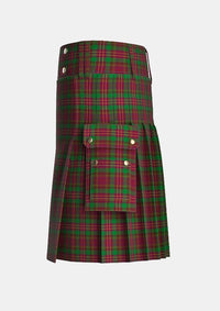 Utility_Leighton_Tartan_2483_kilt_left_image_with_pleated_design_and_adjustable_buckles_for_men