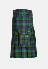 Utility_Leinster_Tartan_4062_kilt_left_image_with_pleated_design_and_adjustable_buckles_for_men