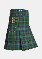 Utility_Leinster_Tartan_4062_kilt_side_image_with_pleated_design_and_adjustable_buckles_for_men
