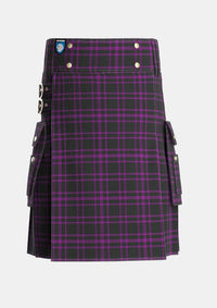 Utility_Leonard_Hunting_Tartan_5417_kilt_front_image_with_pleated_design_and_adjustable_buckles_for_men