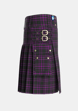 Utility_Leonard_Hunting_Tartan_5417_kilt_right_image_with_pleated_design_and_adjustable_buckles_for_men