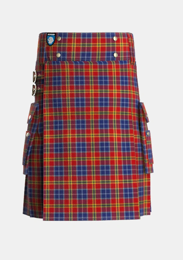 Utility_Lermontov_Tartan_6493_kilt_front_image_with_pleated_design_and_adjustable_buckles_for_men