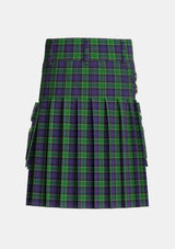 Utility_Leslie_Hunting_Tartan_1113_kilt_back_image_with_pleated_design_and_adjustable_buckles_for_men