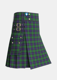 Utility_Leslie_Hunting_Tartan_1113_kilt_side_image_with_pleated_design_and_adjustable_buckles_for_men