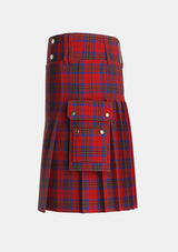 Utility_Leslie_Red_VS_Tartan_1142_kilt_left_image_with_pleated_design_and_adjustable_buckles_for_men