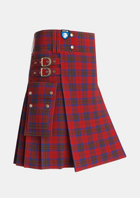 Utility_Leslie_Red_VS_Tartan_1142_kilt_side_image_with_pleated_design_and_adjustable_buckles_for_men