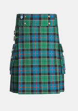 Utility_Leslie_tartan_kilt_front_image_with_pleated_design_and_adjustable_buckles_for_men