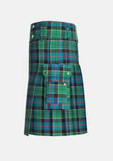 Utility_Leslie_tartan_kilt_left_image_with_pleated_design_and_adjustable_buckles_for_men