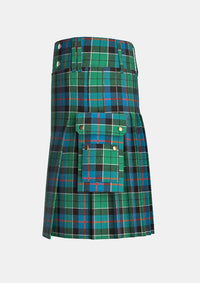 Utility_Leslie_tartan_kilt_left_image_with_pleated_design_and_adjustable_buckles_for_men