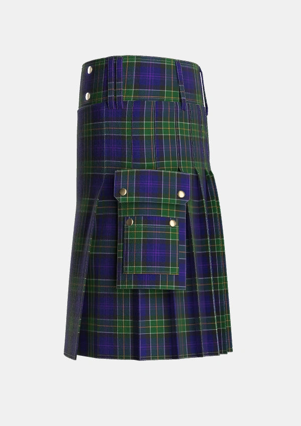 Utility_Leung_Personal_Tartan_2984_kilt_left_image_with_pleated_design_and_adjustable_buckles_for_men