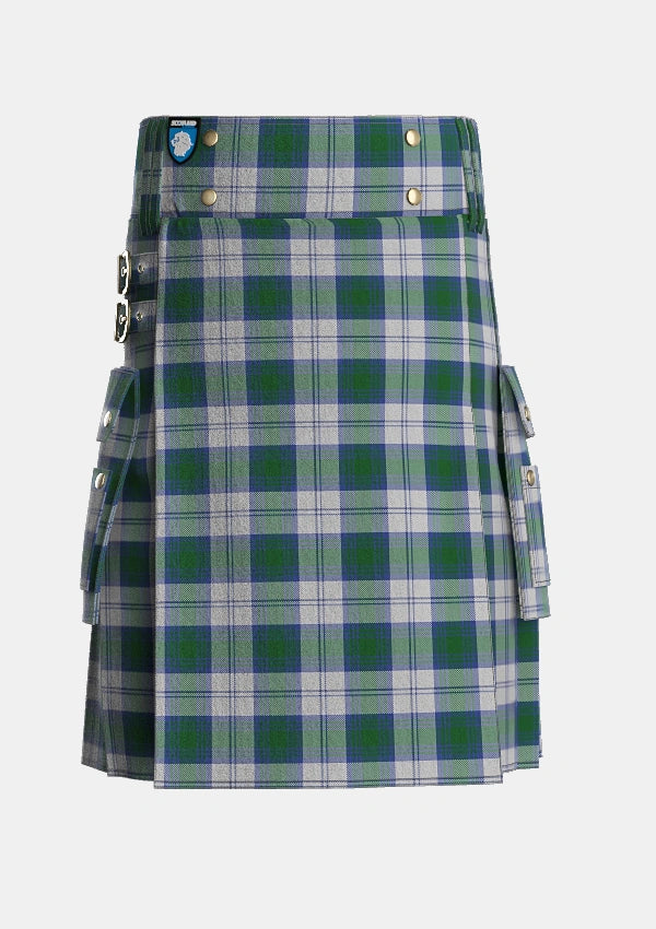 Utility_Lindsay_Dress_Tartan_715_kilt_front_image_with_pleated_design_and_adjustable_buckles_for_men