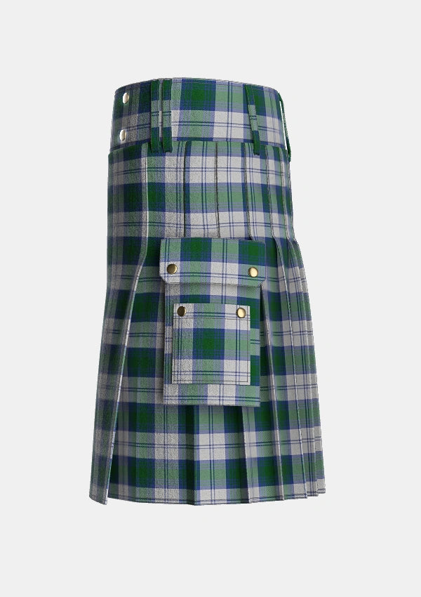 Utility_Lindsay_Dress_Tartan_715_kilt_left_image_with_pleated_design_and_adjustable_buckles_for_men