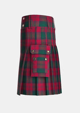 Utility_Lindsay_tartan_kilt_left_image_with_pleated_design_and_adjustable_buckles_for_men