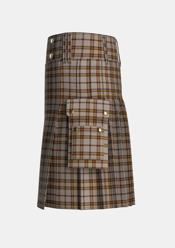 Utility_Lister_Tartan_10650_kilt_left_image_with_pleated_design_and_adjustable_buckles_for_men