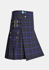 Utility_Little_Hunting_Tartan_7229_kilt_side_image_with_pleated_design_and_adjustable_buckles_for_men