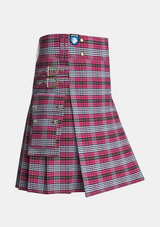 Utility_Little_of_Morton_Rigg_tartan_2349_kilt_side_image_with_pleated_design_and_adjustable_buckles_for_men