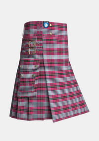 Utility_Little_of_Morton_Rigg_tartan_2349_kilt_side_image_with_pleated_design_and_adjustable_buckles_for_men