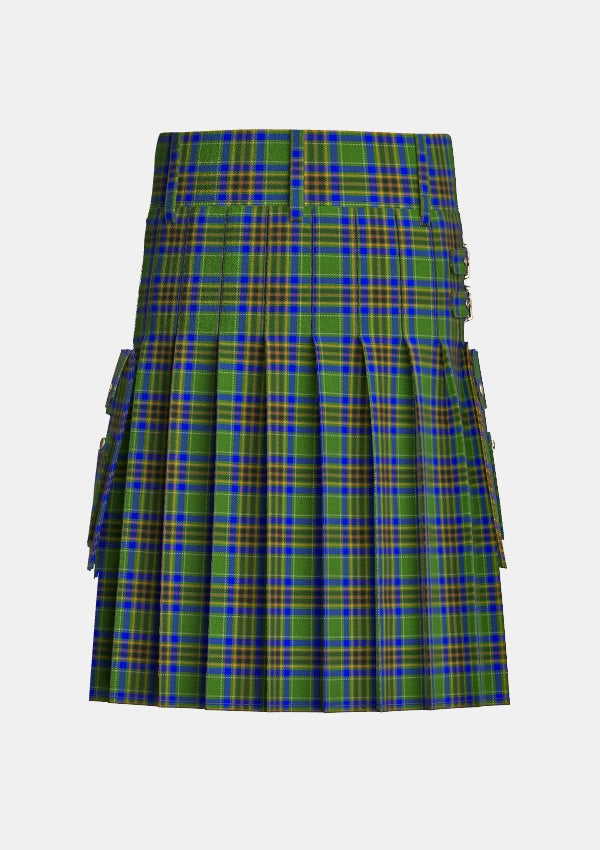 Utility_Liverpool_Plains_Tartan_11768_kilt_back_image_with_pleated_design_and_adjustable_buckles_for_men