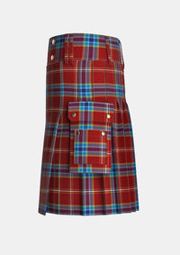 Utility_Lobster_Fishery_Tartan_13679_kilt_left_image_with_pleated_design_and_adjustable_buckles_for_men