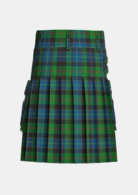 Utility_Lochaber_Tartan_685_kilt_back_image_with_pleated_design_and_adjustable_buckles_for_men
