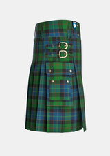 Utility_Lochaber_Tartan_685_kilt_right_image_with_pleated_design_and_adjustable_buckles_for_men