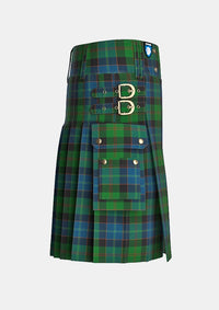 Utility_Lochaber_Tartan_685_kilt_right_image_with_pleated_design_and_adjustable_buckles_for_men