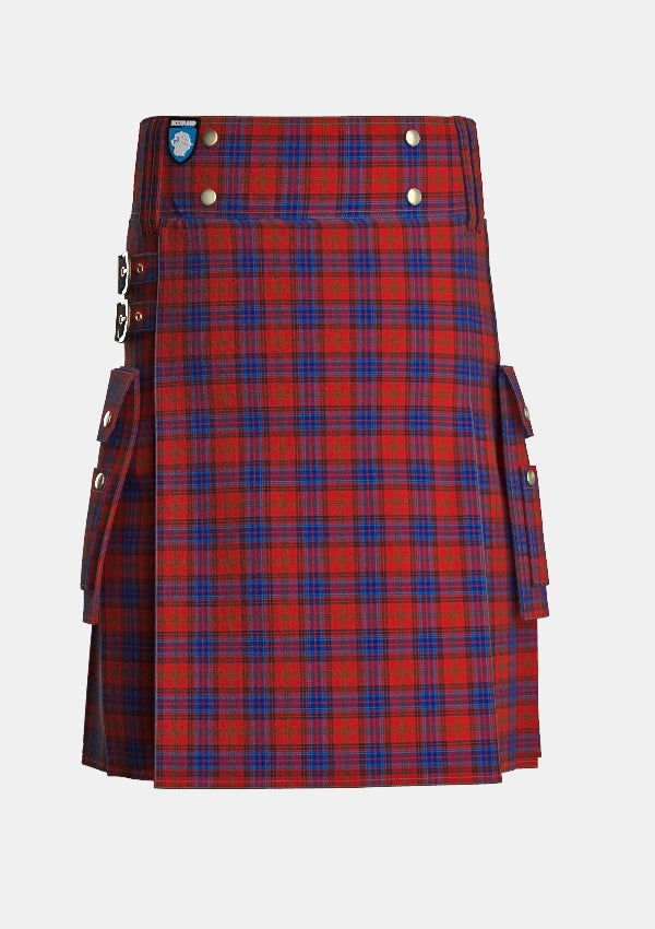 Utility_Lochcarron_Dress_Tartan_5463_kilt_front_image_with_pleated_design_and_adjustable_buckles_for_men