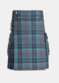 Utility_Lochness_Tartan_kilt_front_image_with_pleated_design_and_adjustable_buckles_for_men