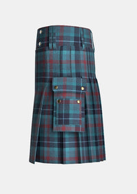 Utility_Lochness_Tartan_kilt_left_image_with_pleated_design_and_adjustable_buckles_for_men