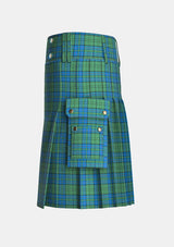Utility_Lockhart_Ancient_Tartan_kilt_left_image_with_pleated_design_and_adjustable_buckles_for_men