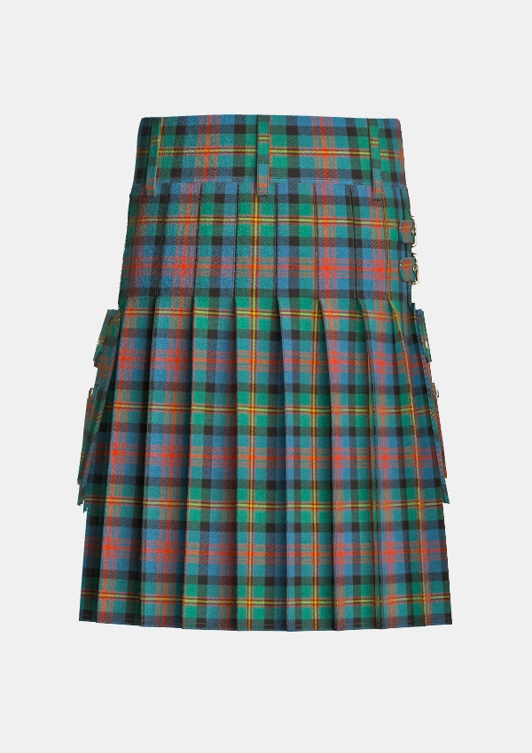 Utility_Logan_tartan_490_kilt_back_image_with_pleated_design_and_adjustable_buckles_for_men