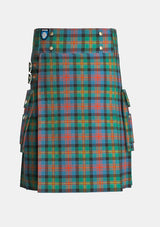 Utility_Logan_tartan_490_kilt_front_image_with_pleated_design_and_adjustable_buckles_for_men