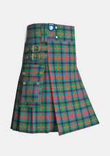 Utility_Logan_tartan_490_kilt_side_image_with_pleated_design_and_adjustable_buckles_for_men