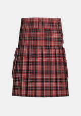 Utility_Loganair_Tartan_11744_kilt_back_image_with_pleated_design_and_adjustable_buckles_for_men