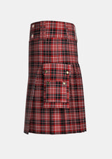 Utility_Loganair_Tartan_11744_kilt_left_image_with_pleated_design_and_adjustable_buckles_for_men