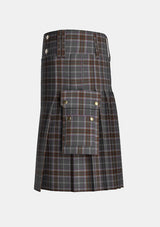 Utility_Lomond_Mist_tartan_10442_kilt_left_image_with_pleated_design_and_adjustable_buckles_for_men