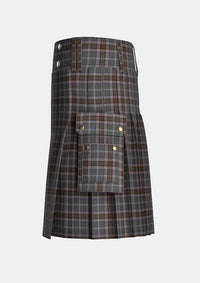 Utility_Lomond_Mist_tartan_10442_kilt_left_image_with_pleated_design_and_adjustable_buckles_for_men
