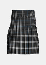Utility_London_Fog_Black_Tartan_7269_kilt_back_image_with_pleated_design_and_adjustable_buckles_for_men