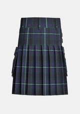 Utility_Longmuir_Tartan_kilt_back_image_with_pleated_design_and_adjustable_buckles_for_men
