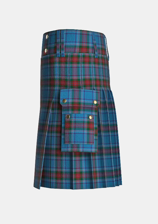Utility_Louth_County_Tartan_2277_kilt_left_image_with_pleated_design_and_adjustable_buckles_for_men