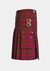 Utility_Lovat_or_Fraser_Tartan_400_kilt_right_image_with_pleated_design_and_adjustable_buckles_for_men